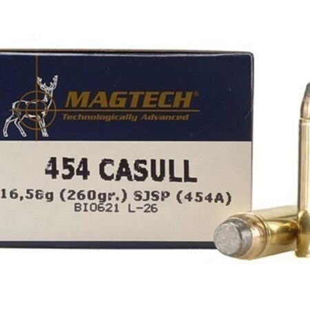 an image of the product Magtech Sport .454 Casull 260 Gr. Semi-Jacketed Soft Point- Box of 20 - 454A