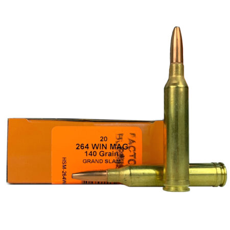 an image of the product HSM Factory Blemish .264 Winchester Magnum 140 Gr. Grand Slam Soft Point- Box of 20 - 264WINM-1-N-FB