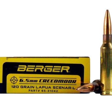 an image of the product Berger Match Grade 6.5 Creedmoor 120 Gr. Lapua Scenar-L- Box of 20 - 31042