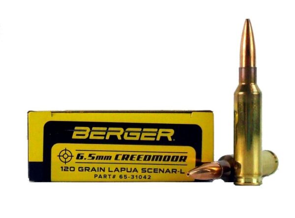 an image of the product Berger Match Grade 6.5 Creedmoor 120 Gr. Lapua Scenar-L- Box of 20 - 31042