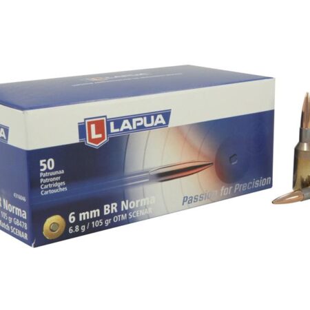 an image of the product Lapua Scenar 6mm Norma BR (Bench Rest) 105 Gr. Hollow Point Boat Tail- Box of 50 - LU4316046