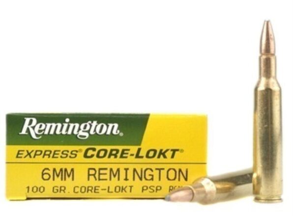 an image of the product Remington Express 6mm Remington 100 Gr. Core-Lokt Pointed Soft Point- Box of 20 - R6MM4