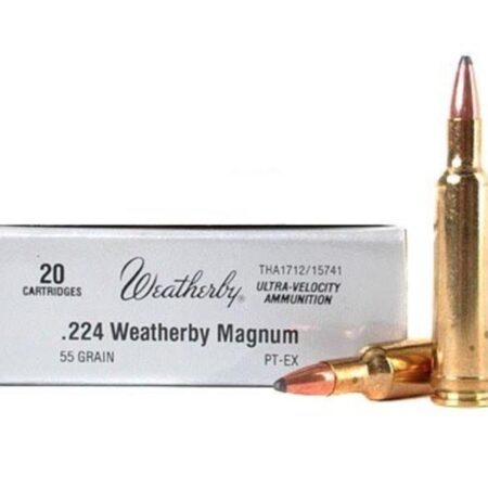 an image of the product Weatherby .224 Weatherby Magnum 55 Gr. Hornady InterLock Spire Point- Box of 20 - H22455SP