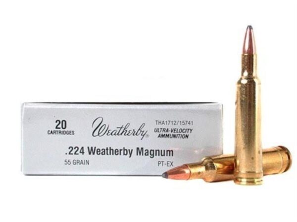 an image of the product Weatherby .224 Weatherby Magnum 55 Gr. Hornady InterLock Spire Point- Box of 20 - H22455SP