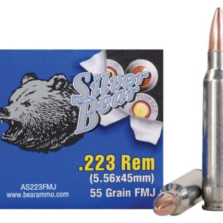 an image of the product Silver Bear .223 Remington 55 Gr. FMJ (Bi-Metal)- Box of 20 - AS223FMJ