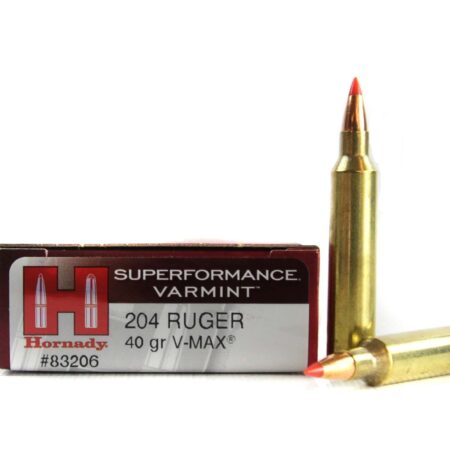 an image of the product Hornady Superformance Varmint .204 Ruger 40 Gr. V-Max- Box of 20 - 83206