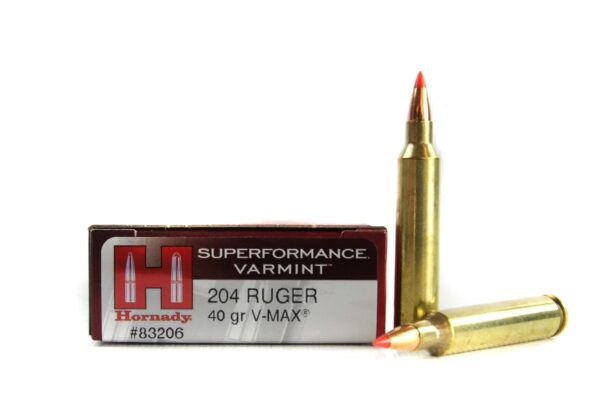 an image of the product Hornady Superformance Varmint .204 Ruger 40 Gr. V-Max- Box of 20 - 83206