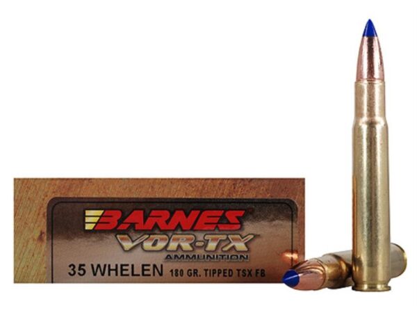 an image of the product Barnes VOR-TX .35 Whelen 180 Gr. Tipped TSX Flat Base- Lead Free- Box of 20 - 21581