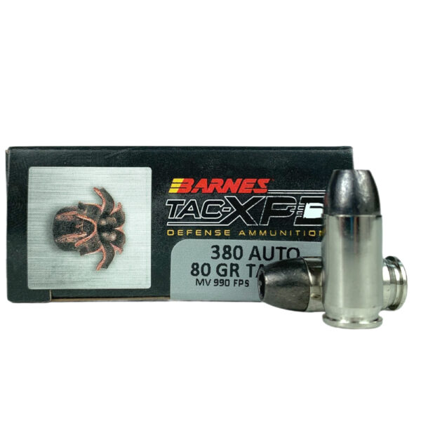 Barnes TAC-XPD .380 ACP 80 Gr. TAC-XP Hollow Point- Lead-Free- Box of 20- 21552