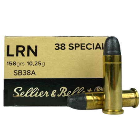 an image of the product Sellier & Bellot .38 Special 158 Gr. Lead Round Nose- Box of 50