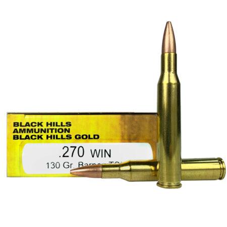 Black Hills .270 Winchester 130 Gr. Barnes TSX Hollow Point Boat Tail- Lead-Free- Box of 20- 1C270BHGN1