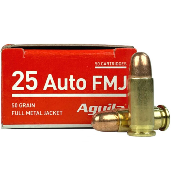 an image of the product Aguila .25 ACP 50 Gr. Full Metal Jacket- Box of 50 - 1E252110