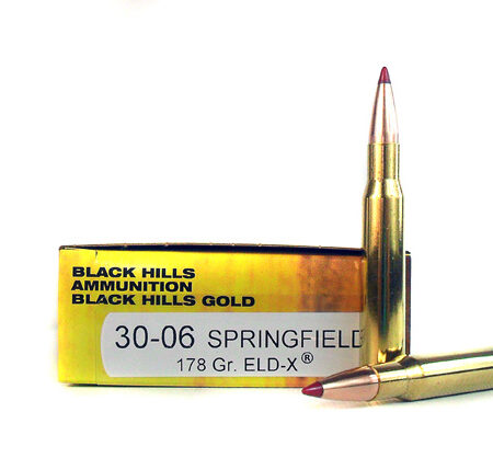 an image of the product Black Hills Gold .30-06 Springfield 178 Gr. Hornady ELD-X- Box of 20 - 1C3006BHGN9