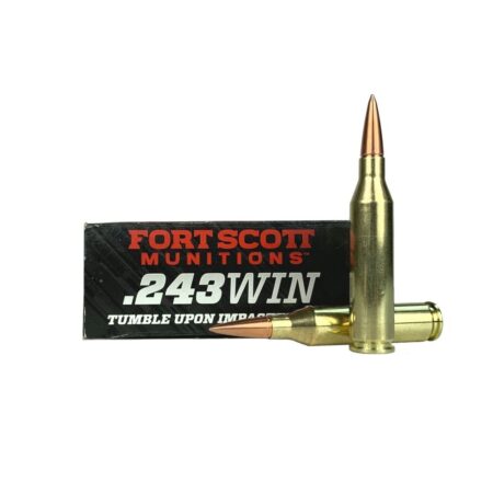 an image of the product Fort Scott Munitions .243 Winchester 70 Gr. TUI Solid Copper Spun- Lead Free- Box of 20 - 243-070-SCV