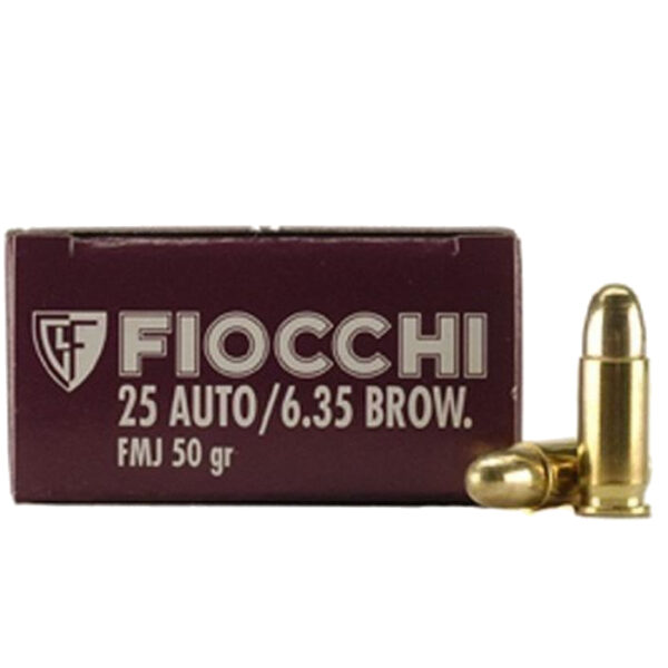 an image of the product Fiocchi .25 ACP 50 Gr. Full Metal Jacket- Box of 50 - 25AP