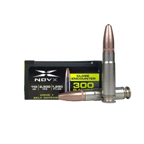 an image of the product NovX Close Encounter .300 Blackout 110 Gr. Copper Polymer Spire Point- Lead-Free- Box of 20 - 300BLK110CE20