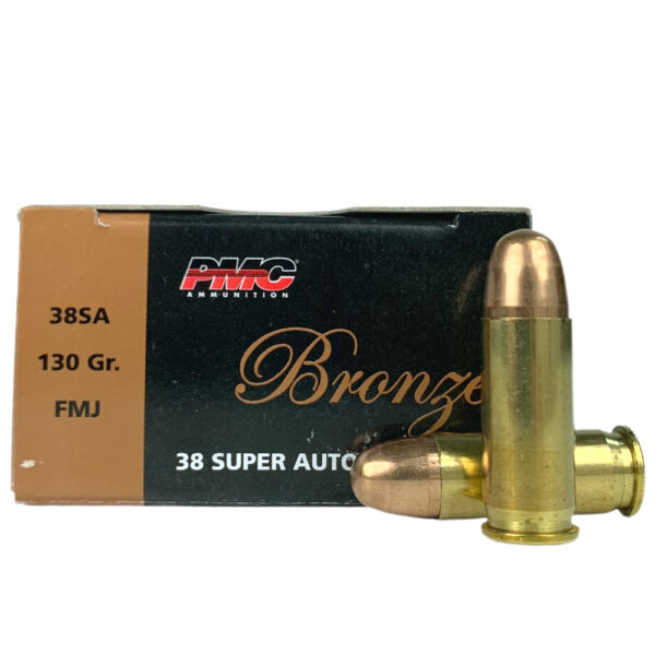 PMC Bronze .38 Super +P 130 Gr. Full Metal Jacket- Box of 50- 38SA-PMC