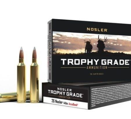 an image of the product Nosler Trophy Grade .26 Nosler 140 Gr. AccuBond- Box of 20 - 60014