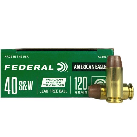 an image of the product Federal American Eagle Indoor Range Training .40 S&W 120 Gr. Full Metal Jacket- Lead Free- Box of 50- AE40LF1