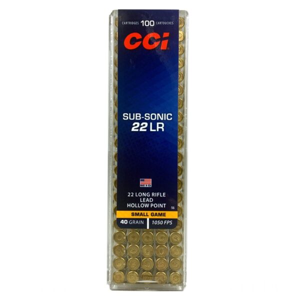 CCI .22 Long Rifle 40 Gr. Lead Hollow Point Subsonic- Box of 100- 56