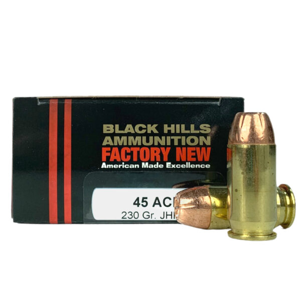 Black Hills .45 ACP +P 230 Gr. Jacketed Hollow Point- Box of 20- D45N620