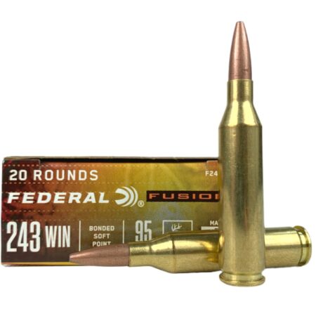 Federal Fusion .243 Winchester 95 Gr. Bonded Soft Point- Box of 20- F243FS1