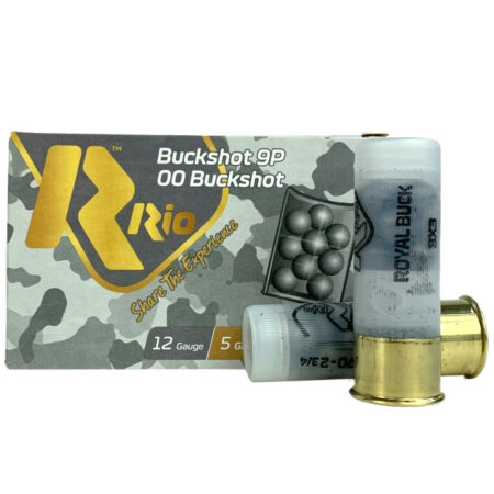 Rio Buck 12 Ga 2-3/4" 9 Pellets 00 Buckshot- Box of 5- RB129