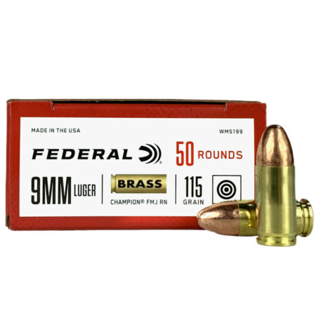 an image of the product Federal Champion 9mm Luger 115 Gr. FMJ- Box of 50