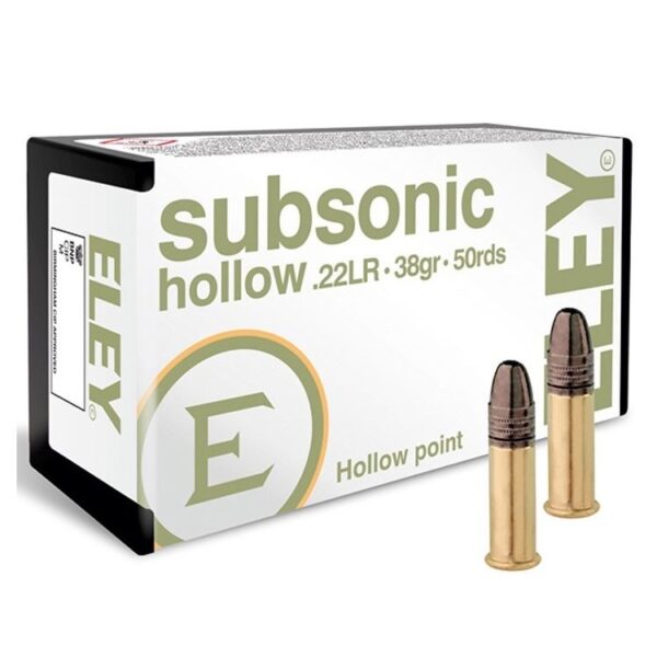 Eley Subsonic .22 Long Rifle 38 Gr. Lead Hollow Point- Box of 50- A05400