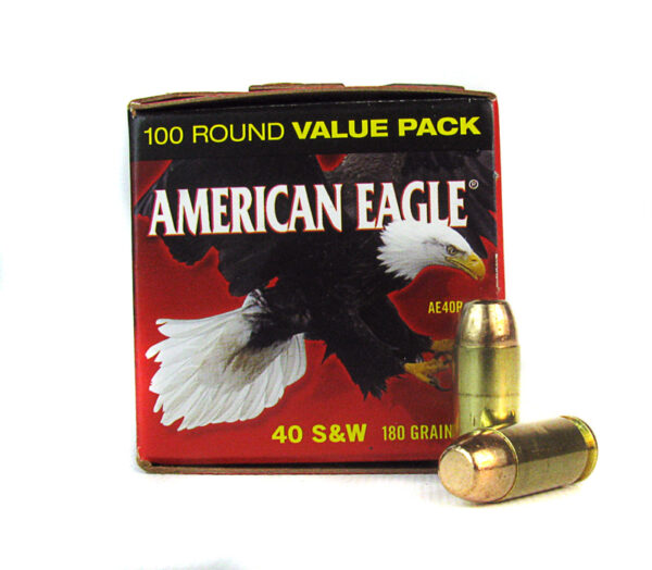 an image of the product Federal American Eagle .40 S&W 180 Gr. FMJ- 100 Round Value Pack - AE40R100