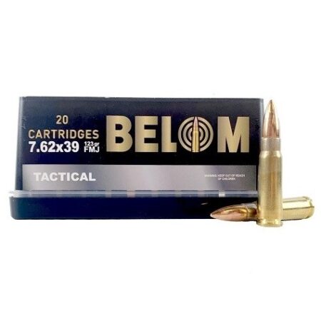 an image of the product Belom Tactical 7.62x39mm 123 Gr. Full Metal Jacket- Box of 20 - BELOM7.62