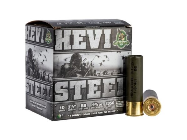 an image of the product Hevi-Shot Hevi-Steel 10 Gauge 3-1/2" 1-3/4 oz BB Non-Toxic Steel Shot- Box of 25 - HS61088