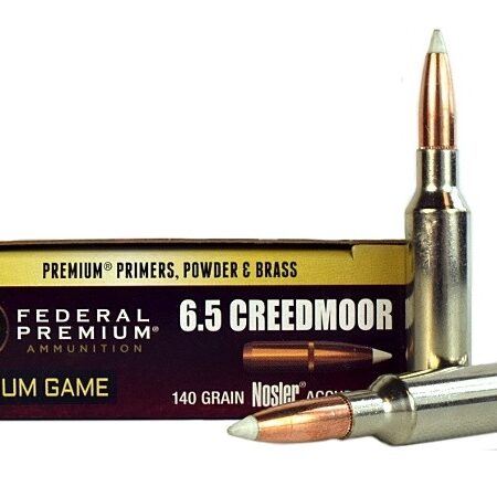 an image of the product Federal Premium 6.5 Creedmoor 140 Gr. Nosler Accubond- Box of 20 - P65CRDA1