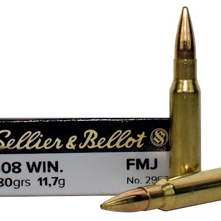 an image of the product Sellier & Bellot .308 Winchester 180 Gr. Full Metal Jacket- Box of 20 - SB308B