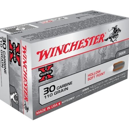 an image of the product Winchester Super-X .30 Carbine 110 Gr. Hollow Soft Point- Box of 50 - X30M1