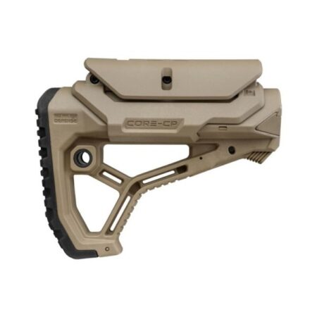 an image of the product FAB Defense GL-Core CP AR-15 M4 Carbine Stock, W/ Cheek Rest- Mil-Spec/Commercial- FDE - FXGLCORECPT