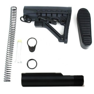 an image of the product AR15 6-Position Mil-Spec Stock Kit with Tactical Stock- Black - MAR050