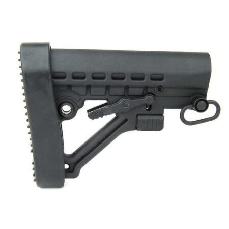 an image of the product AR15 M-4 Style 6-Position Mil-Spec Stock with QD Sling Swivel and Butt Pad- Black - MAR082-G