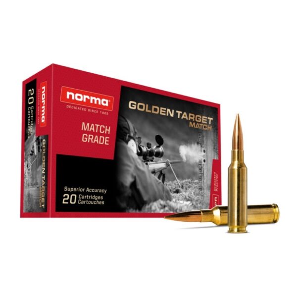 an image of the product Norma Golden Target Match 6.5 Creedmoor 130 Gr. Hollow Point Boat Tail- Box of 20 - 10166312