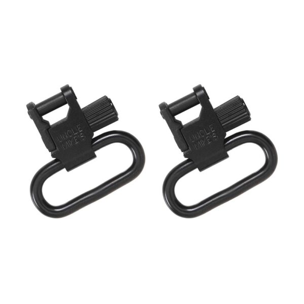 an image of the product Uncle Mike's Quick Detachable 1" Super Sling Swivels- Black- 14032