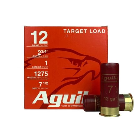 an image of the product Aguila Target Load 12 Gauge 2-3/4" 1 oz #7-1/2 Lead Shot- Box of 25 - 1CHB1337