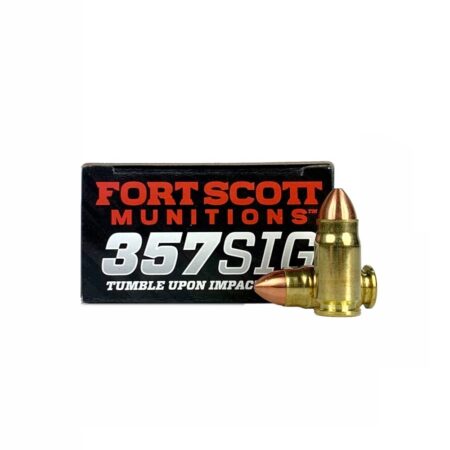 an image of the product Fort Scott Munitions .357 Sig 95 Gr. TUI Solid Copper Spun- Lead Free- Box of 20 - 357SIG-095-SCV