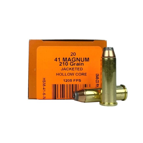 an image of the product HSM .41 Remington Magnum 210 Gr. Sierra Jacketed Hollow Core- Box of 20 - 41-6-N-20