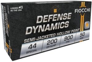 an image of the product Fiocchi Defense Dynamics .44 Special 200 Gr. Semi-Jacketed Hollow Point- Box of 50 - 44SA500