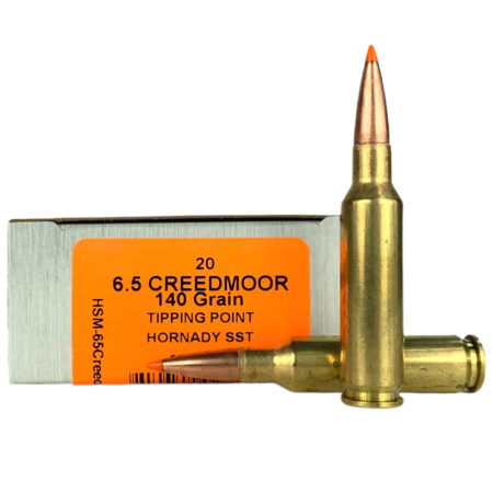 an image of the product HSM Tipping Point2 6.5mm Creedmoor 140 Gr. Hornady SST Polymer Tip- Box of 20