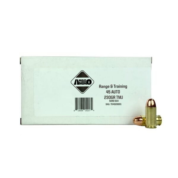 an image of the product ASO Ammo Range & Training .45 ACP 230 Gr. Total Metal Jacket- Box of 50 - 704509801