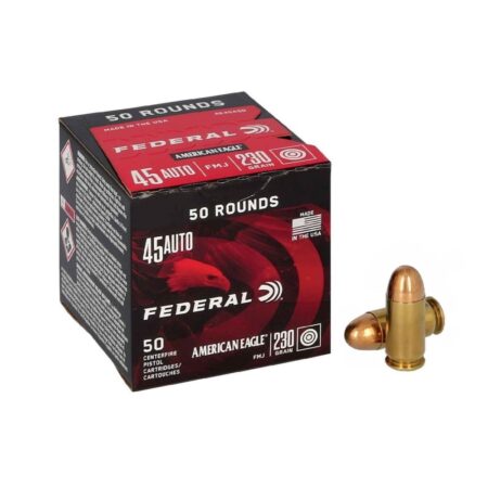 an image of the product Federal American Eagle .45 ACP 230 Gr. Full Metal Jacket- Box of 50 - AE45A50