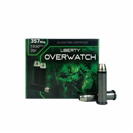 an image of the product Liberty Overwatch .357 Magnum 70 Gr. Custom Hollow Point Cavity- Lead-Free- Box of 20 - LA-OW357-70-1830