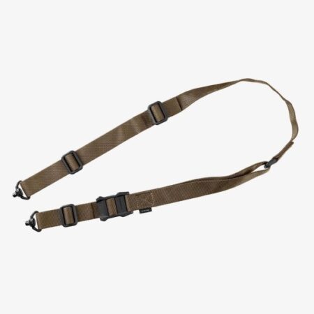 an image of the product Magpul MS1 Multi-Mission QDM Single Point / 2 Point Sling with Dual QDM Swivels- Nylon Coyote- MAG939-COY