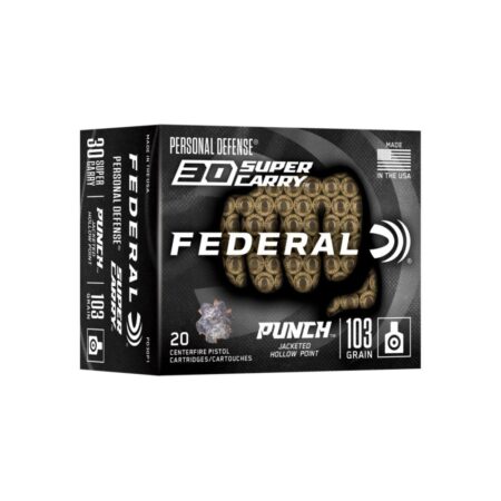 an image of the product Federal Premium Personal Defense .30 Super Carry 103 Gr. Punch Jacketed Hollow Point- Box of 20 - PD30P1